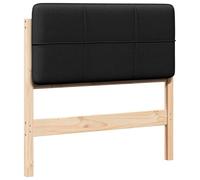 vidaXL Tête de lit capitonnée Marron et Noir 80 cm Pin Massif, Tête de lit rectangulaire élégante, Accessoire Moderne pour Une Chambre Tendance, Partie de lit Durable