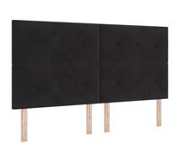 vidaXL Tête de lit capitonnée en velours noire 180 cm