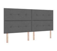 vidaXL Tête de Lit Capitonnée Réglable en Hauteur en Gris Foncé | 200 cm Mobilier de Chambre Moderne en Polyester et Bois Massif Montage Mural Décor de Lit Accessoires Modernes