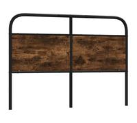 vidaXL Tête de lit chêne fumé 120 cm Acier et Bois d'ingénierie, tête de lit pour lit Double, Meuble de Chambre à Coucher, tête de lit en métal
