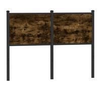 vidaXL Tête de lit chêne fumé 120 cm Bois d'ingénierie et Acier, Panneau de tête, tête de lit pour lit Double, tête de lit Double