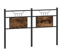 vidaXL Tête de lit chêne fumé 137 cm Bois d'ingénierie et Acier, Panneau de tête, tête de lit pour lit Double, tête de lit Double