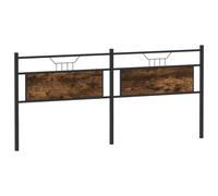 vidaXL Tête de lit chêne fumé 193 cm Bois d'ingénierie et Acier, Panneau de tête, tête de lit pour lit Double, tête de lit Double