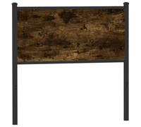 vidaXL Tête de lit chêne fumé 90 cm Bois d'ingénierie et Acier, Panneau de tête, tête de lit pour lit Simple, tête de lit Simple