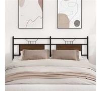 vidaXL Tête de lit chêne Marron 180 cm Bois d'ingénierie et Acier, Panneau de tête, tête de lit pour lit Double, tête de lit Double