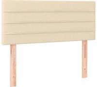 vidaXL Tête de Lit Meuble de Chambre à Coucher Accessoire de Lit Simple Tête de Cadre de Lit Maison Intérieur Crème 100x5x78/88 cm Tissu 346135 Blanc