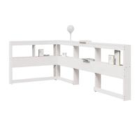 Vidaxl Tête De Lit De Bibliothèque En Forme De L Bois Massif De Pin Marron