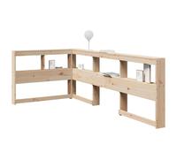 Vidaxl Tête De Lit De Bibliothèque En Forme De L Bois Massif De Pin Marron