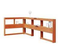 vidaXL Tête de lit de bibliothèque en forme de L bois massif de pin, tête de lit, tête de lit avec rangement, tête de lit 859294
