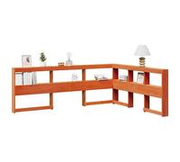 Vidaxl Tête De Lit De Bibliothèque Forme De L 135 Cm Bois Massif Pin Marron