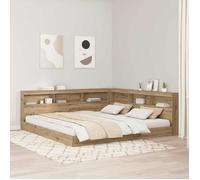 vidaXL Tête de lit de rangement avec étagère Chêne artisanal 200 cm, Tête de lit, design moderne, solutions de rangement,3335476