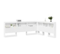 vidaXL Tête de lit de Rangement Blanc 160 cm Bois d'ingénierie, Mobilier de Chambre, tête de lit rectangulaire, Solutions de Rangement, Design Compact et Pratique, Style Minimaliste