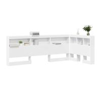 vidaXL Tête de lit de Rangement Blanc 90 cm Bois d'ingénierie, Tête de lit, Design Moderne, Solutions de Rangement, rectangulaire, Ample, Meuble Contemporain, organisateurs de Chambre