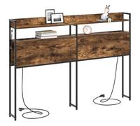 vidaXL Tête de lit de rangement Chêne fumé 140,5 x 15 x 98 cm, Mobilier de chambre moderne, têtes de lit stylées, tête de lit avec rangements pratiques, accessoires de lit LED pour une déco contempora