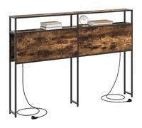 vidaXL Tête de lit de Rangement Chêne fumé 140 cm Bois d'ingénierie, Tête de lit Moderne, avec étagères, Rangement Pratique, Design Contemporain, Gain de Place pour Votre Chambre