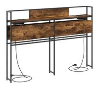 vidaXL Tête de lit de Rangement Chêne fumé 160 cm Bois d'ingénierie, Une tête de lit avec Rangement, Meuble Moderne, organise Tout, lit Gain de Place avec Pieds Ajustables.