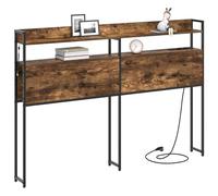 vidaXL Tête de lit de Rangement Chêne fumé Bois d'ingénierie, Tête de lit Moderne, Design Chic, Forme rectangulaire, Rangement Pratique, éclairage LED, Meuble stylé pour Chambre
