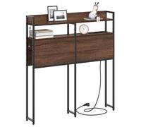 vidaXL Tête de lit de Rangement Chêne Marron Bois d'ingénierie, Tête de lit Moderne, Design Chic, Forme rectangulaire, Rangement Pratique, éclairage LED, Meuble stylé pour Chambre