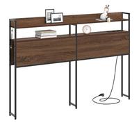 vidaXL Tête de lit de Rangement Chêne Marron Bois d'ingénierie, Tête de lit Moderne, Design Chic, Forme rectangulaire, Rangement Pratique, éclairage LED, Meuble stylé pour Chambre