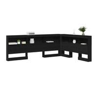 vidaXL Tête de lit de Rangement Chêne Noir 140 cm Bois d'ingénierie, Tête de lit, Design Moderne, Solutions de Rangement, rectangulaire, Ample, Meuble Contemporain, organisateurs de Chambre