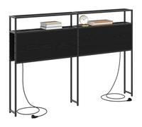 vidaXL Tête de lit de Rangement Chêne Noir 140 cm Bois d'ingénierie, Tête de lit Moderne, avec étagères, Rangement Pratique, Design Contemporain, Gain de Place pour Votre Chambre