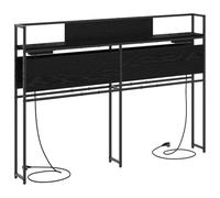 Vidaxl Tête De Lit De Rangement Chêne Noir 140 Cm Bois D'ingénierie