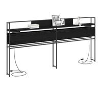 vidaXL Tête de lit de Rangement Chêne Noir 200 cm Bois d'ingénierie, Une tête de lit avec Rangement, Meuble Moderne, organise Tout, lit Gain de Place avec Pieds Ajustables.