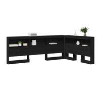 vidaXL Tête de lit de Rangement Chêne Noir 207,5 x 137,5 x 76,5 cm, Tête de lit, Design Moderne, Solutions de Rangement, rectangulaire, Ample, Meuble Contemporain, organisateurs de Chambre