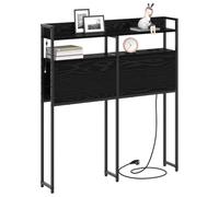 vidaXL Tête de lit de rangement Chêne noir 80 cm Bois d'ingénierie, Mobilier de chambre moderne, têtes de lit stylées, tête de lit avec rangements pratiques, accessoires de lit LED pour une déco conte