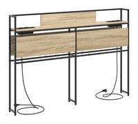 Tête de lit de rangement 120 cm vidaXL chêne Sonoma avec station de charge - bois d'ingénierie et cadre acier