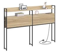 vidaXL Tête de lit de rangement Chêne sonoma 135 cm Bois d'ingénierie, Mobilier de chambre moderne, têtes de lit stylées, tête de lit avec rangements pratiques, accessoires de lit LED pour une déco co