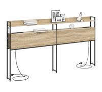 vidaXL Tête de lit de rangement Chêne sonoma 180 cm Bois d'ingénierie, Mobilier de chambre moderne, têtes de lit stylées, tête de lit avec rangements pratiques, accessoires de lit LED pour une déco co