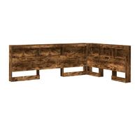 vidaXL Tête de lit de Rangement en chêne fumé 135 x 190 cm, Style L, en Bois d'ingénierie, avec étagères intégrées. Parfait pour Une Utilisation intérieure, Facile à Monter avec Un Tournevis, autopor