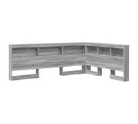 vidaXL Tête de lit de Rangement en L Gris Sonoma 140 x 190 cm, en Bois d'ingénierie avec des Grandes étagères intégrées. Son Design Minimaliste et sa Finition mélaminée Durable rendent Le Nettoyage s