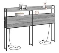 vidaXL Tête de lit de rangement Sonoma gris 140,5 x 15 x 98 cm, Mobilier de chambre moderne, têtes de lit stylées, tête de lit avec rangements pratiques, accessoires de lit LED pour une déco contempor