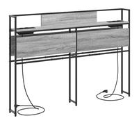 vidaXL Tête de lit de Rangement Sonoma Gris 160 cm Bois d'ingénierie, Une tête de lit avec Rangement, Meuble Moderne, organise Tout, lit Gain de Place avec Pieds Ajustables.