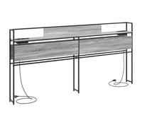 vidaXL Tête de lit de Rangement Sonoma Gris 180 cm Bois d'ingénierie, Une tête de lit avec Rangement, Meuble Moderne, organise Tout, lit Gain de Place avec Pieds Ajustables.