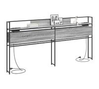 vidaXL Tête de lit de Rangement Sonoma Gris 200 cm Bois d'ingénierie, Une tête de lit avec Rangement, Meuble Moderne, organise Tout, lit Gain de Place avec Pieds Ajustables.