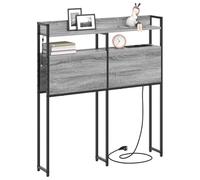 vidaXL Tête de lit avec étagère Sonoma Gris 80 cm Bois d'ingénierie, Mobilier de Chambre Moderne, têtes de lit stylées, tête de lit avec Rangement, Accessoires LED pour déco contemporaine