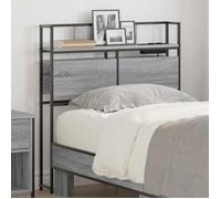 VIDAXL Tête de lit de rangement Sonoma gris 90 x 98 cm - étagères intégrées, cadre acier