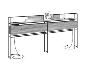 vidaXL Tête de lit de Rangement Sonoma Gris Bois d'ingénierie, Organisateur de Chambre Moderne, tête de lit Tendance avec étagères, Solution de Rangement, Station de Charge