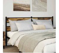 vidaXL Tête de lit de remplacement chêne fumé 180 cm fer et bois d'ingénierie, tête de lit pour lit double 4017089