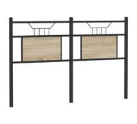 vidaXL Tête de lit de Remplacement chêne Sonoma 137 cm Bois d'ingénierie et Acier, Panneau de tête, tête de lit pour lit Double, tête de lit Double