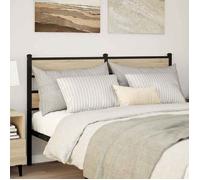 vidaXL Tête de lit de remplacement chêne sonoma 140 cm fer et bois d’ingénierie, tête de lit pour lit double 4017135