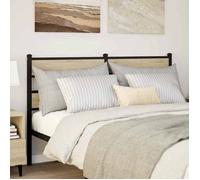 vidaXL Tête de lit chêne Sonoma 160 cm Fer et Bois d’ingénierie, tête de lit pour lit Double, tête de lit en métal, tête de lit Double