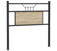 vidaXL Tête de lit de Remplacement chêne Sonoma 90 cm Bois d'ingénierie et Acier, Panneau de tête, tête de lit pour lit Simple, tête de lit Simple