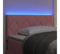 vidaXL Tête de Lit LED avec des lumières à LED Rose 100 cm Velours, Têtière Moderne rembourrée, Design réglable Robuste, Gain de Place Mural, Finition en Velours Chic.