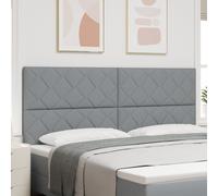 Vidaxl Tête De Lit Design À Motifs En Diamant Gris Clair 200 Cm Tissu Gris