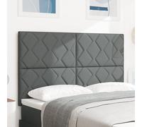 vidaXL Tête de lit Design Blocs en Diamant Gris Foncé 160 cm Tissu