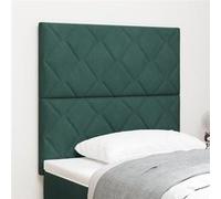 vidaXL Tête de Lit LED Géométrique Vert foncé 90 cm Velours, Têtière Moderne rembourrée, Design réglable Robuste, Gain de Place Mural, Finition en Velours Chic.